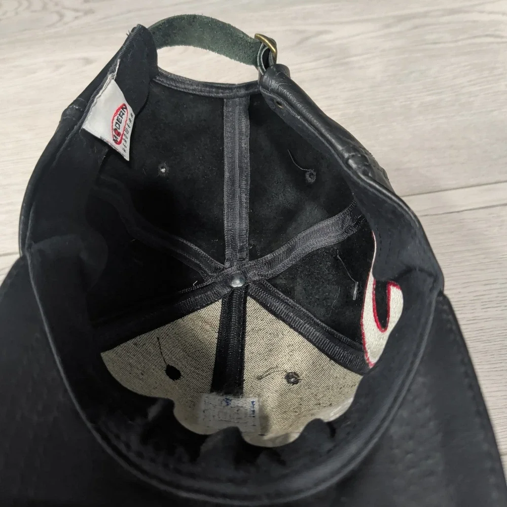Vintage Modern Headwear‎ Hat Black Leather Dale Earnhardt GM NASCAR Racing USA